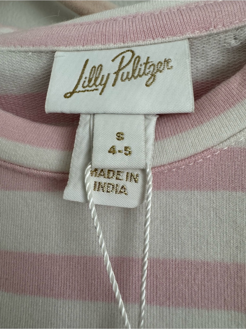 Lilly Pulitzer Girls' Pink Striped Lemon Embroidered Long-Sleeve Top 4-5 y - Picture 5 of 9